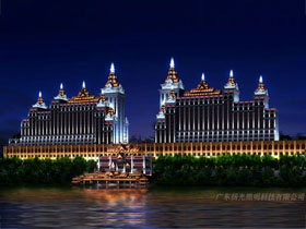 云南湄公河人家酒店楼体亮化设计