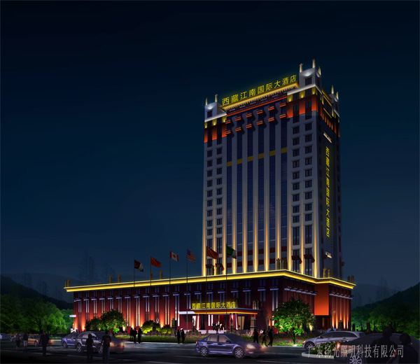 西藏江南国际大酒店夜景照明